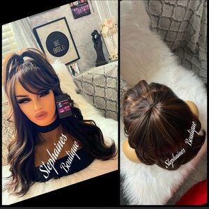 Human hair blended lace, front wig, 100% hand tied full lace